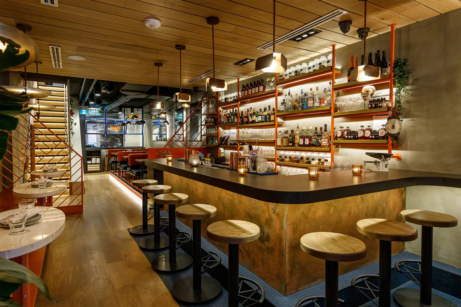 view of bar interior through doorway