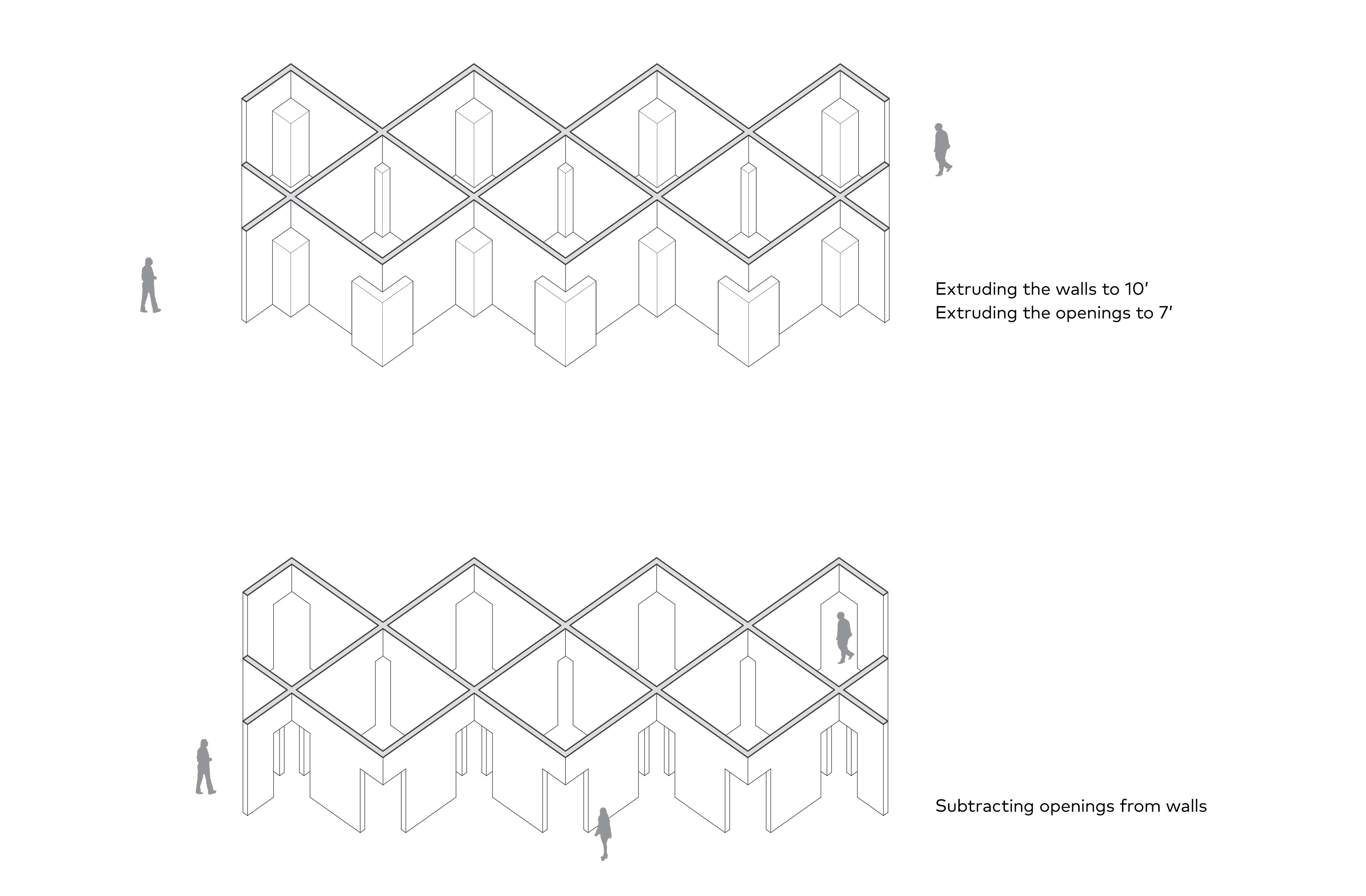 walls and openings 3D development